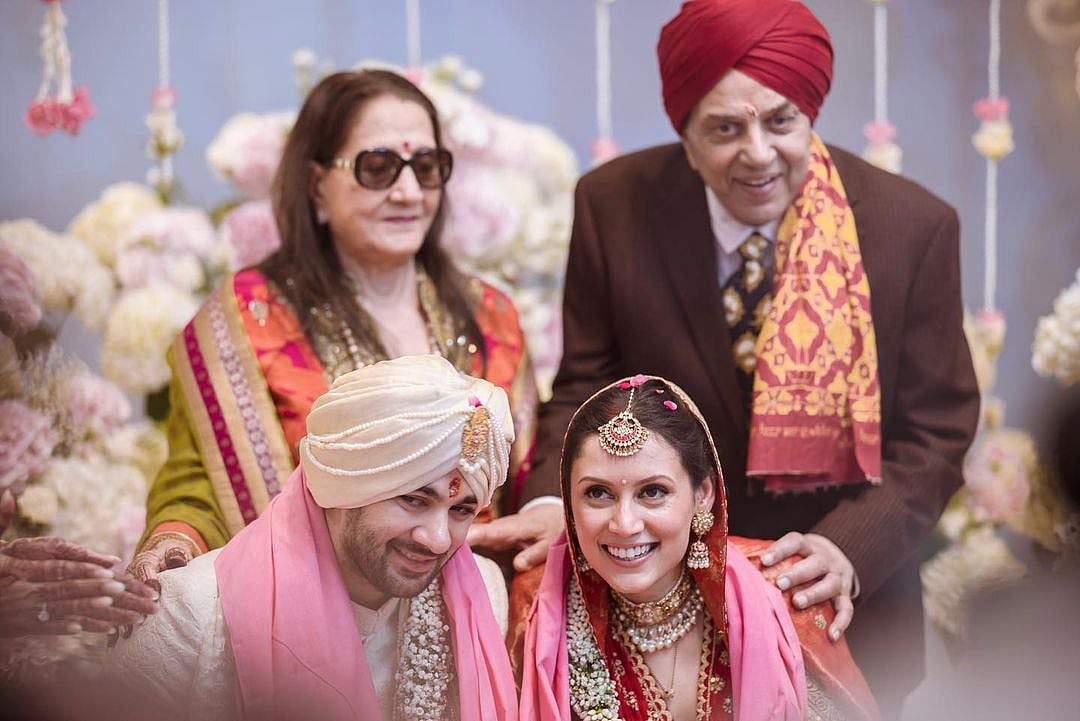 <div class="paragraphs"><p>Karan Deol and Drisha Acharya tied the knot in an intimate wedding ceremony in Mumbai</p></div>