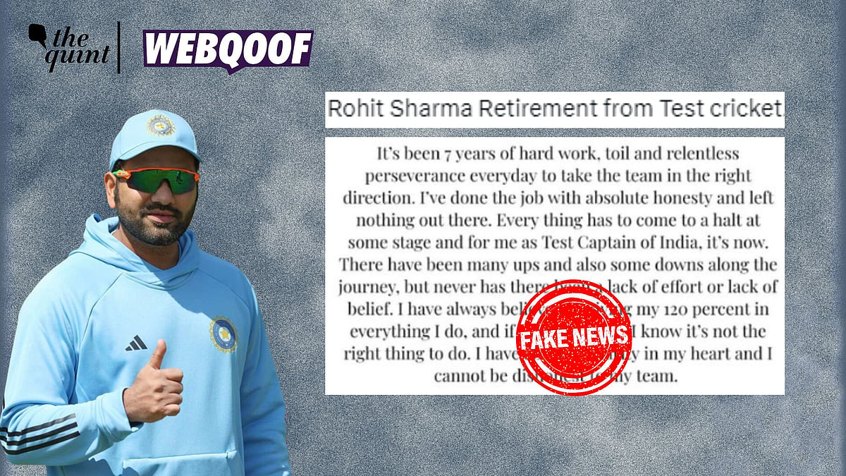 <div class="paragraphs"><p>Fact-Check | A fake post is being shared to claim that Indian cricket team captain Rohit Sharma has announced his retirement from test format.</p></div>