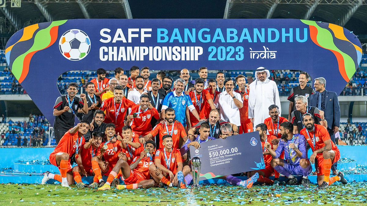 <div class="paragraphs"><p>SAFF Championship 2023 Final: India defeated Kuwait 5-4 on penalties.</p></div>