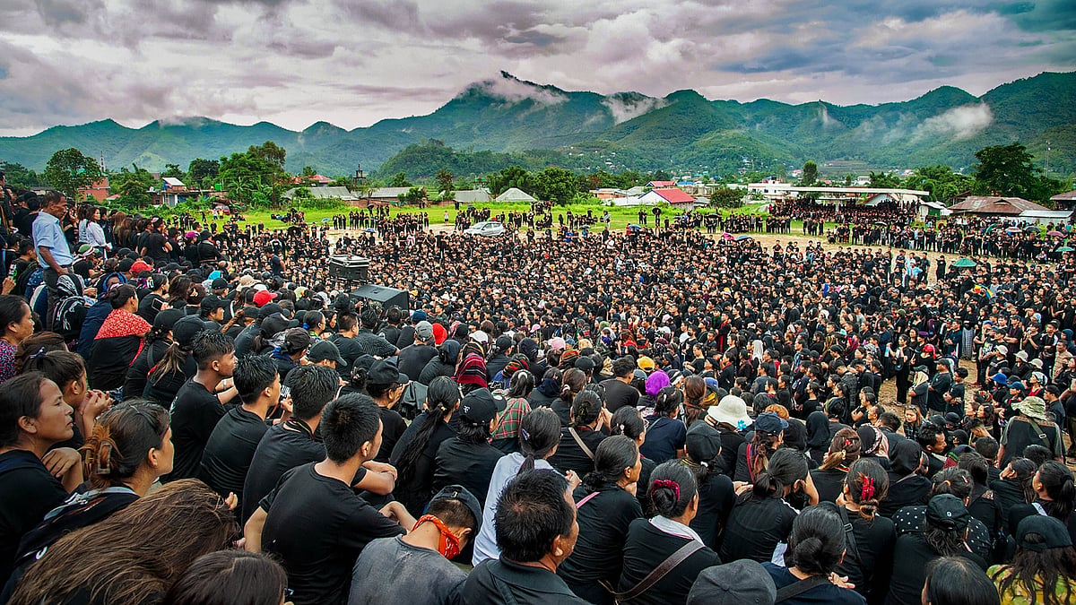 <div class="paragraphs"><p>Churachandpur: Members of the Indigenous Tribal Leaders' Forum (ITLF), on Thursday, 20 June, take out a protest rally condemning the horrific incident of three Kuki women being paraded naked and sexually assaulted by a Meitei mob on 4 May.</p></div>
