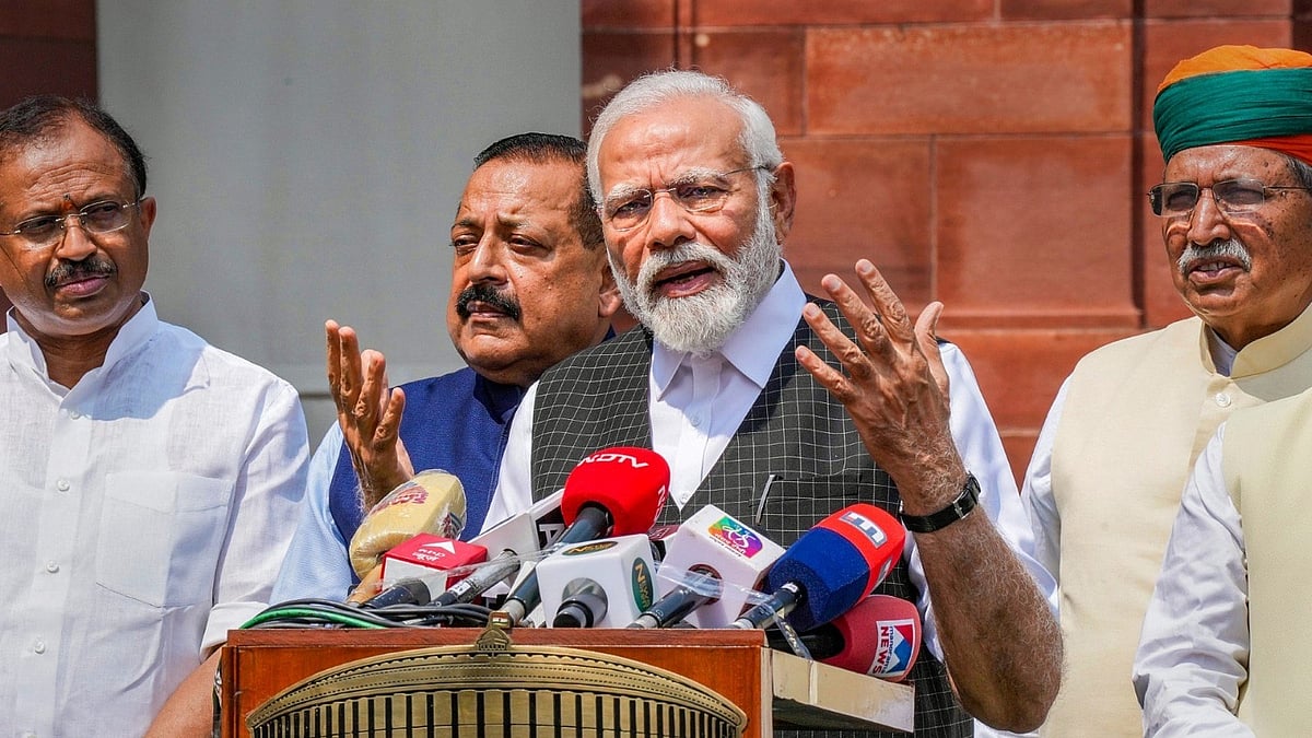 <div class="paragraphs"><p>Prime Minister Narendra Modi addressing the press ahead of the Monsoon Session of Parliament on Thursday, 20 July. </p></div>