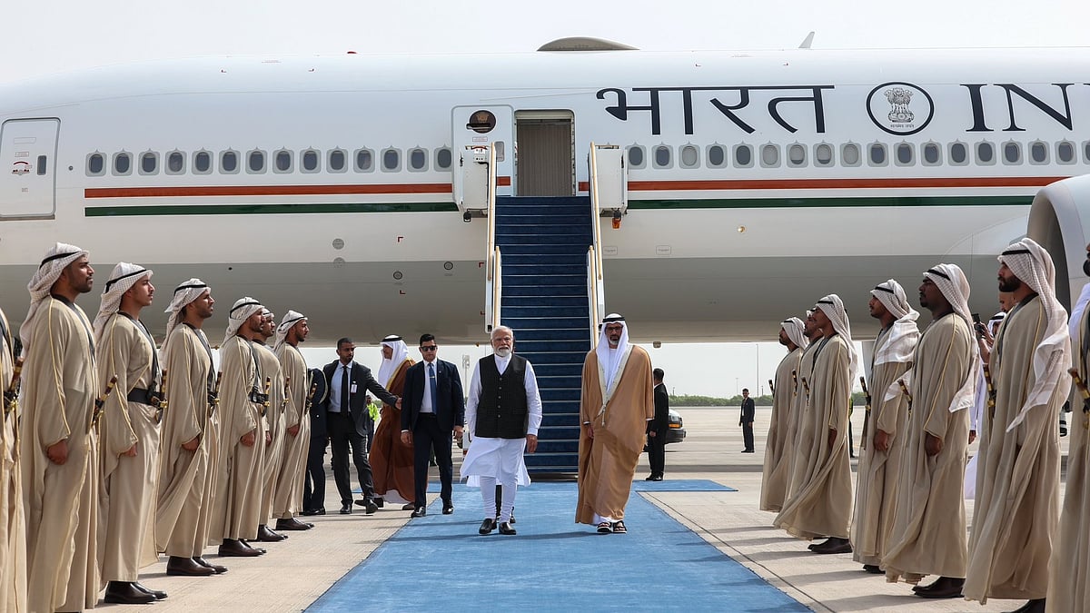 <div class="paragraphs"><p>After being received by Zayed Al Nahyan, Modi held a meeting with Dr Sultan Al Jaber, the President-designate of 2023 United Nations Climate Change Conference in UAE.</p></div>