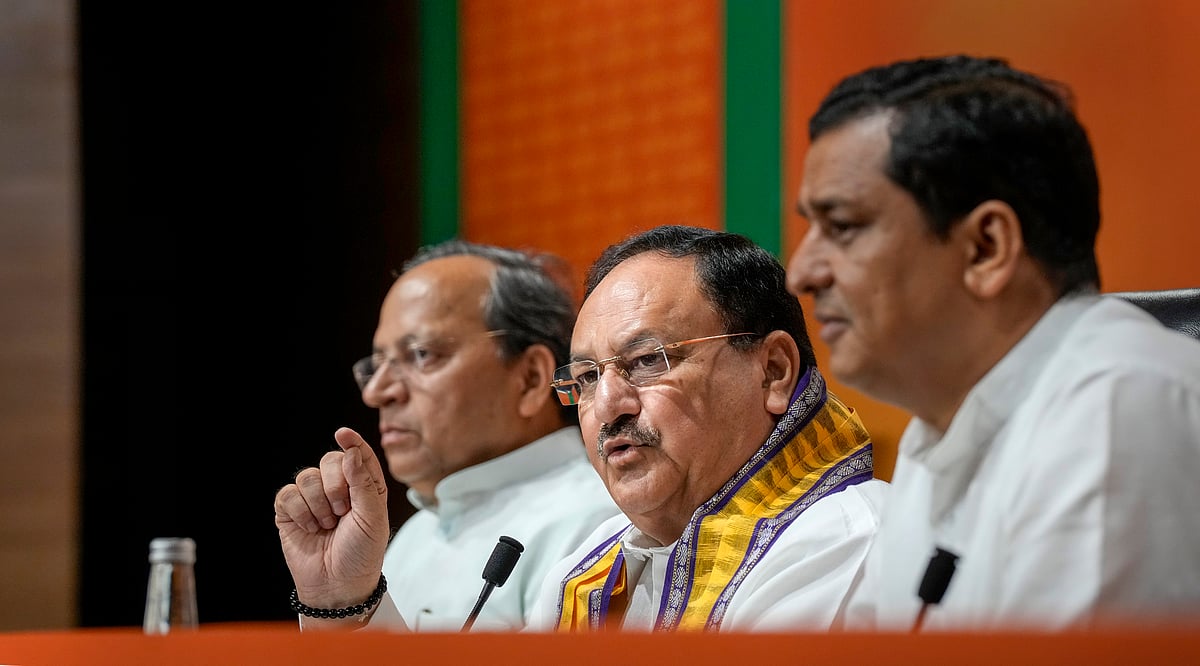 <div class="paragraphs"><p>Bharatiya Janata Party (BJP) national president JP Nadda addresses a press conference at BJP HQ in New Delhi on Monday, 17 July.</p></div>