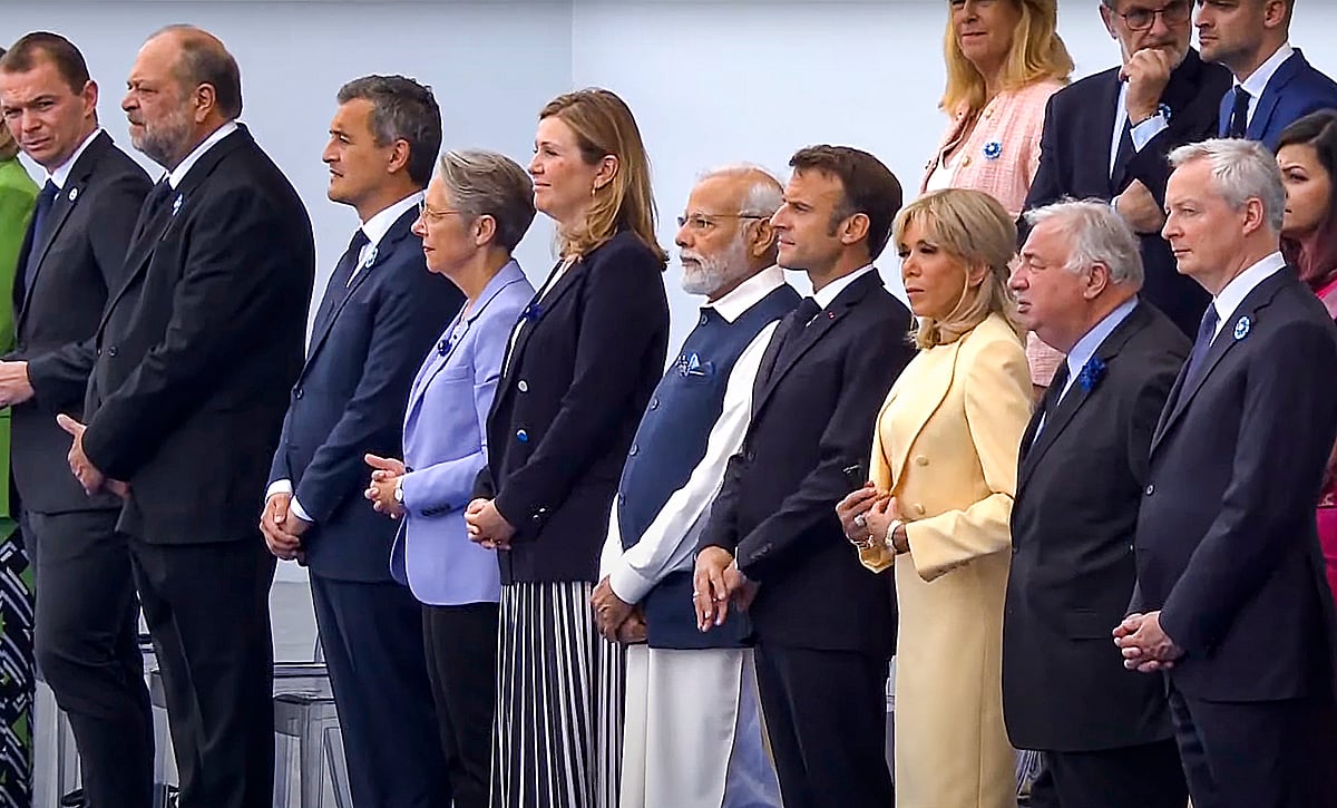 <div class="paragraphs"><p>Prime Minister Narendra Modi on Friday joined President Emmanuel Macron for the Bastille Day parade as part of the French National Day celebrations as the Guest of Honour.&nbsp;</p></div>