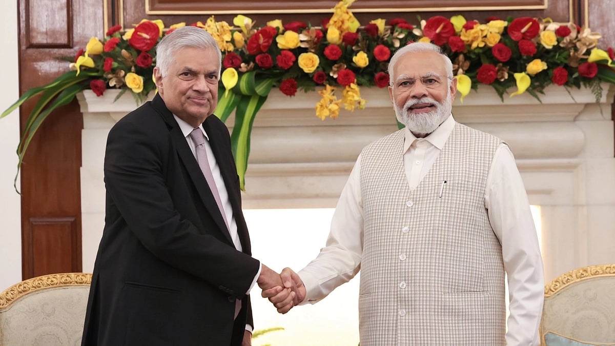 <div class="paragraphs"><p>Sri Lankan President <a href="https://www.thequint.com/news/world/sri-lanka-president-election-voting-results-three-candidates-wickremesinghe-alahapperuma-and-dissanayake">Ranil Wickremesinghe</a> arrived in India for a significant two-day official visit to deepen ties between the two nations.</p></div>