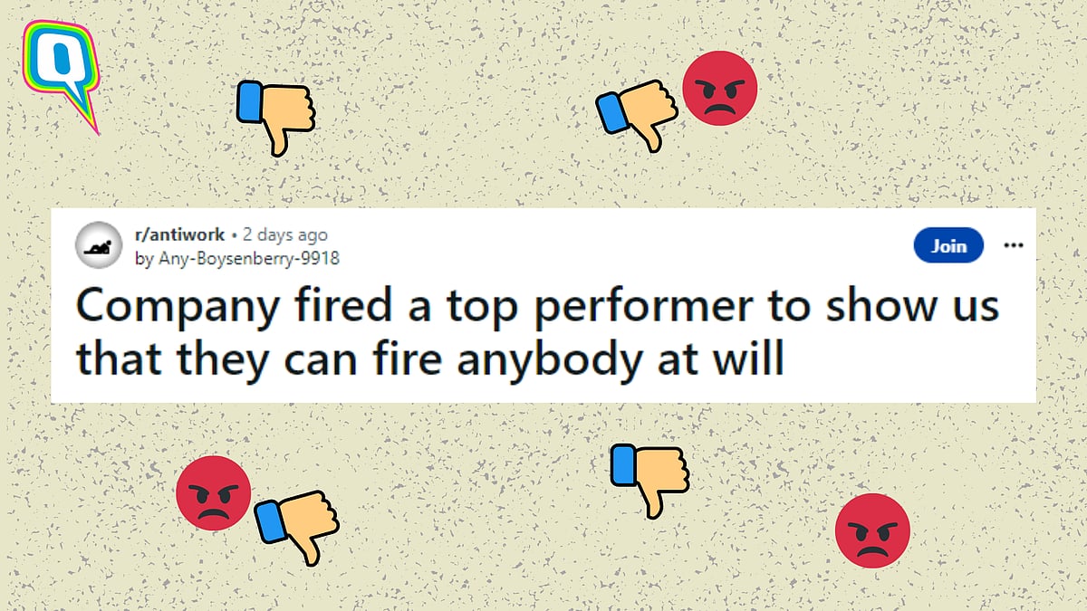 <div class="paragraphs"><p>Viral Reddit Post Reveals Why A Company Fired A Top Performer; Sparks Outrage</p></div>