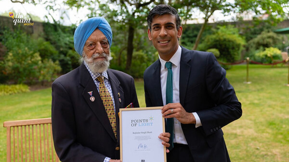 <div class="paragraphs"><p>UK Prime Minister Rishi Sunak honoured Rajindar Singh Dhatt with a Points of Light award at a UK-India Week reception at 10 Downing Street on Friday, 28 June.</p></div>
