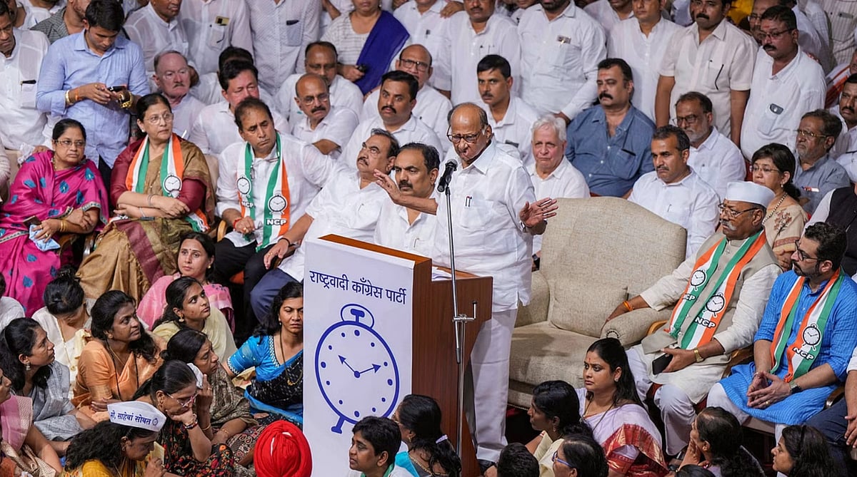 <div class="paragraphs"><p>File photo of Sharad Pawar addressing party workers.</p></div>