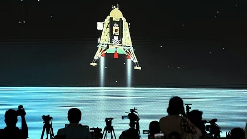 <div class="paragraphs"><p>ISRO employees watch the successful soft landing of Chandrayaan-3 on the surface of the moon at ISRO's Telemetry, Tracking and Command Network facility, in Bengaluru, on 23 August.</p></div>