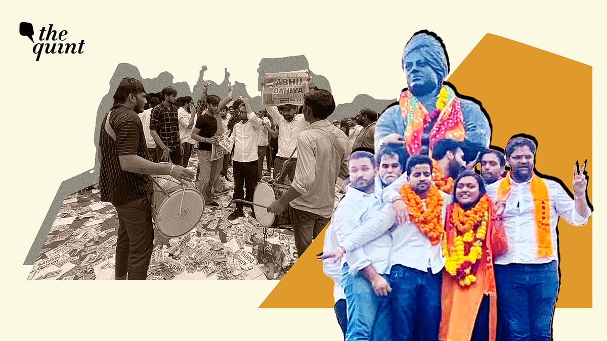 <div class="paragraphs"><p>The RSS-backed ABVP won three out of four posts in the Delhi University Students' Union, while the Congress' NSUI bagged one seat. </p></div>