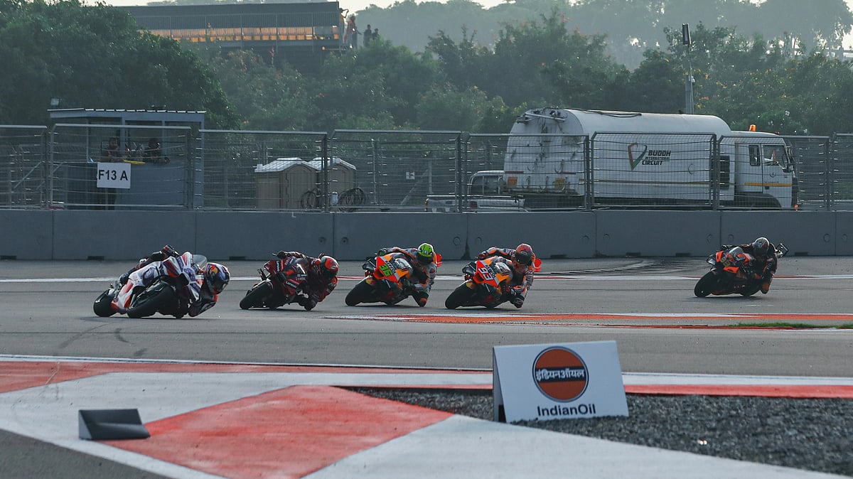 <div class="paragraphs"><p>For the first time, India is hosting the MotoGP Bharat at the Buddh International Circuit in Greater Noida. It will be the 13th race of the ongoing 2023 MotoGP World Championship season. </p></div>