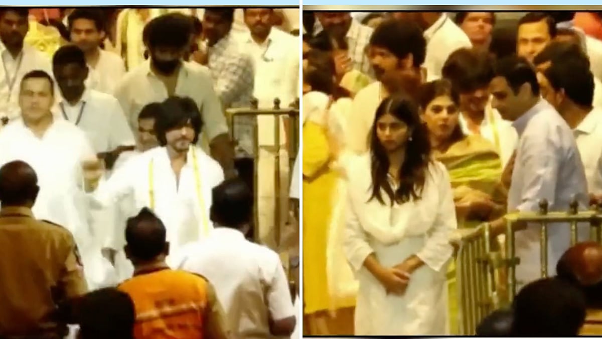 <div class="paragraphs"><p>Shah Rukh Khan, Suhana visit Tirupati temple ahead of the release of <em>Jawan</em>.</p></div>