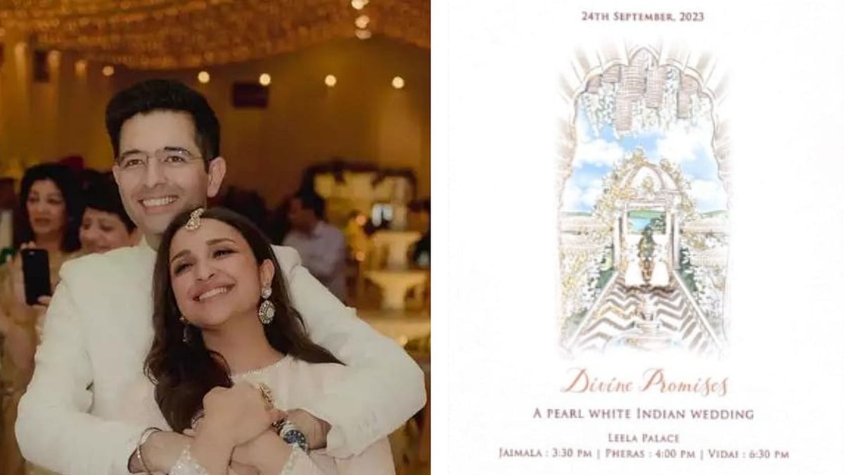 <div class="paragraphs"><p>Invitation to Bollywood actor Parineeti Chopra and Aam Admi Party MP Raghav Chadha's wedding goes viral. </p></div>