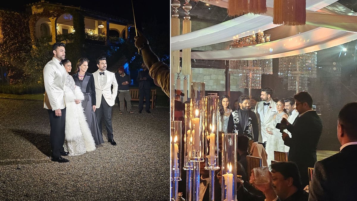 <div class="paragraphs"><p>Ram Charan, Allu Arjun Attend Varun Tej, Lavanya's Cocktail Party</p></div>