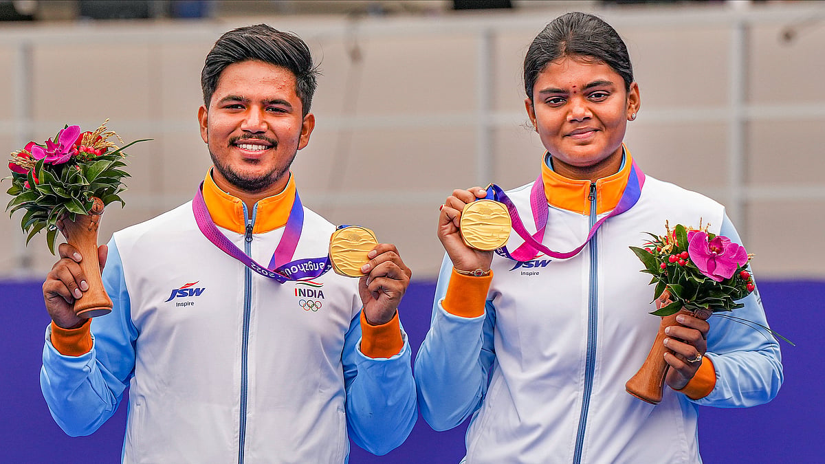 <div class="paragraphs"><p>Jyothi Surekha Vennam and Ojas Deotale won the mixed team compound archery at the 2023 Asian Games.</p></div>
