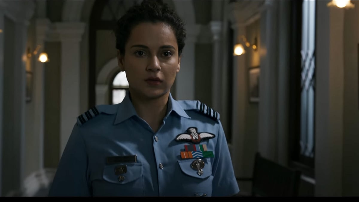 <div class="paragraphs"><p>Kangana Ranaut in a still from <em>Tejas</em>.</p></div>