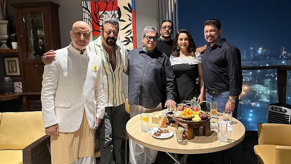 <div class="paragraphs"><p>Anupam Kher, Jackie Shroff, Madhuri Dixit, Sanjay Dutt and Dr Shriram Nene attended Subhash Ghai and Mukta's wedding anniversary in Mumbai. Check out photos.</p></div>