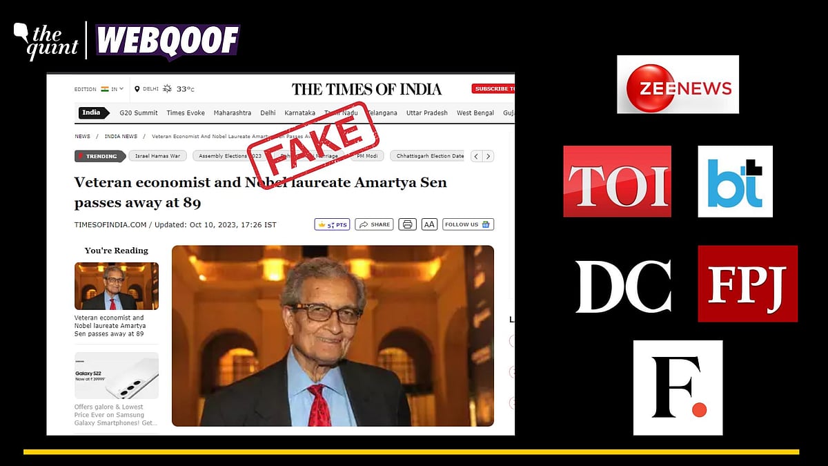<div class="paragraphs"><p>Fact-Check | The news reports about Amartya Sen's death is fake. </p></div>