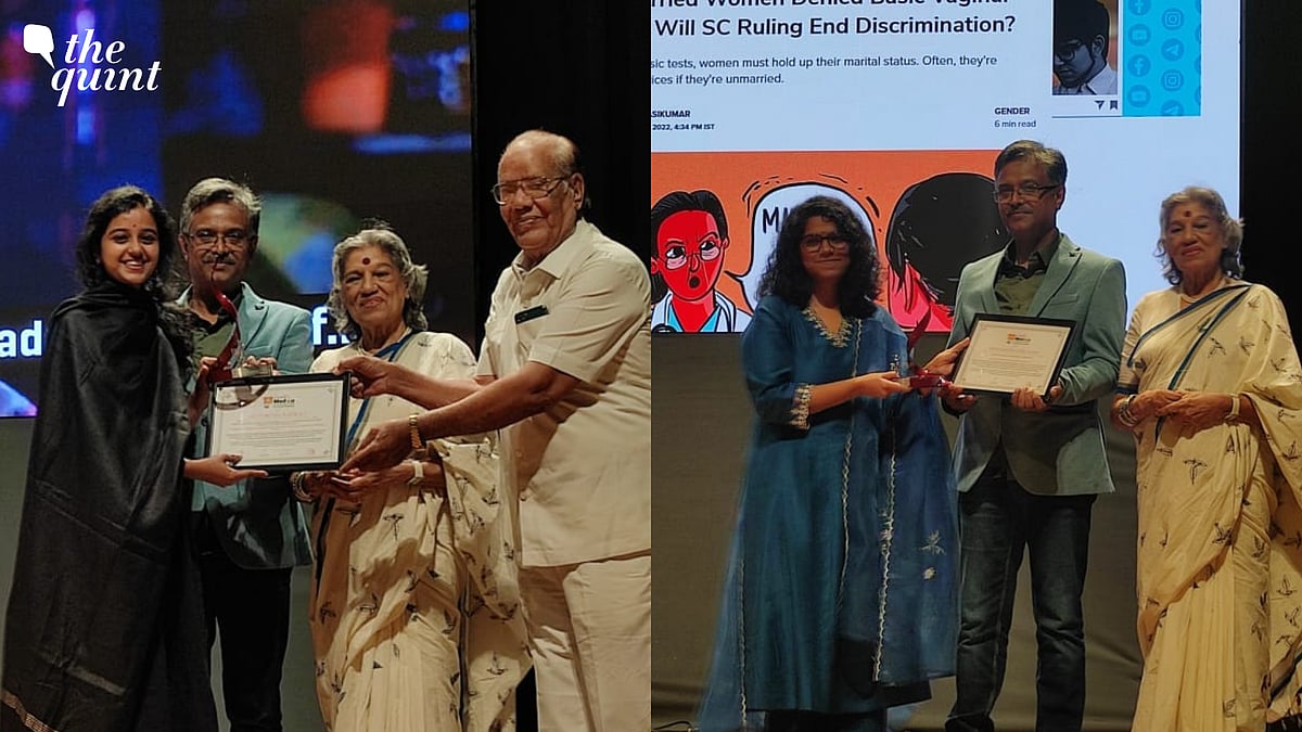 <div class="paragraphs"><p>We are happy to announce that&nbsp;<strong>The Quint</strong>’s Meenakshy Sasikumar and Mythreyee Ramesh have won the prestigious Laadli Media awards for their on Saturday, 21 October. Meanwhile, The Quint's Himanshi Dahiya received a jury appreciation citation.</p></div>