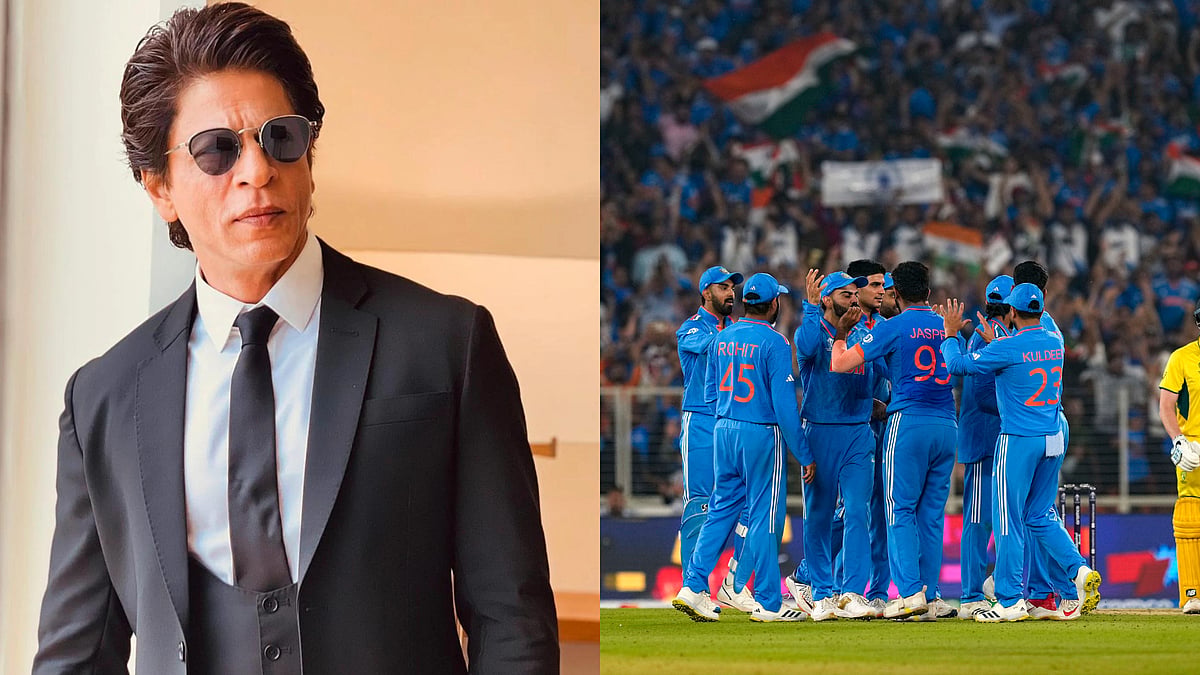 <div class="paragraphs"><p>SRK cheered the team on despite their loss. </p></div>
