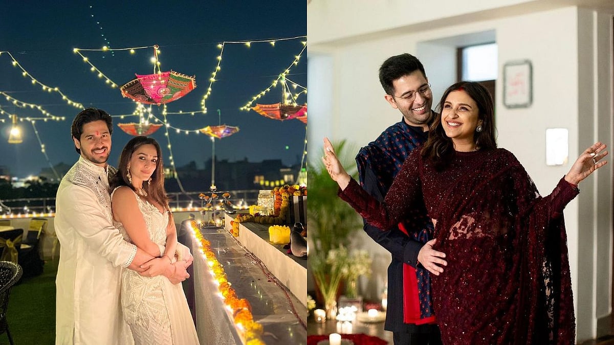 <div class="paragraphs"><p>Sidharth Malhotra-Kiara Advani and Parineeti Chopra-Raghav Chadha celebrate Diwali.</p></div>