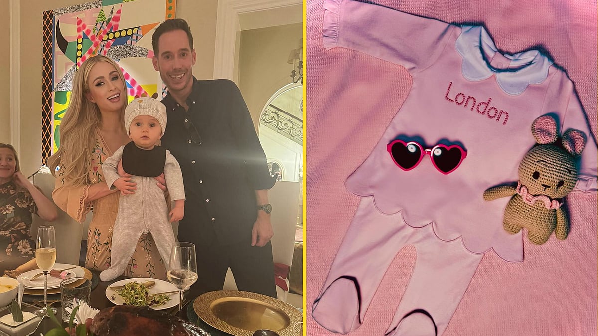 <div class="paragraphs"><p>Paris Hilton with her husband Carter Reum and their son Phoenix; her Instagram announcement post. </p></div>