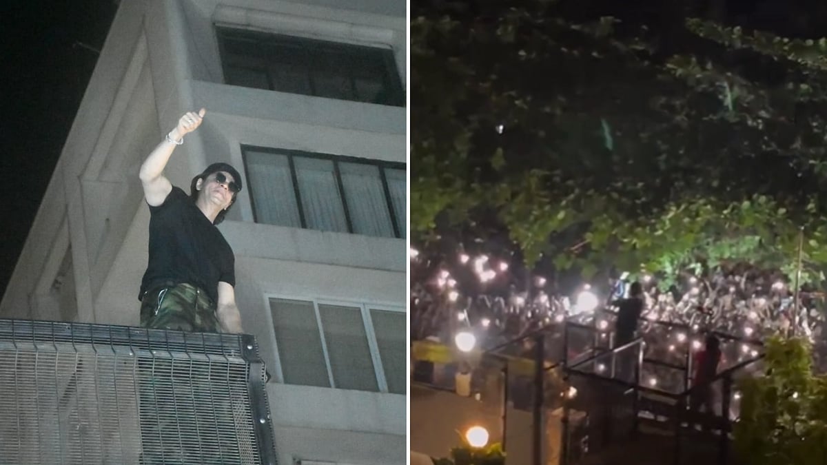 <div class="paragraphs"><p>Shah Rukh Khan Waves to Sea of Fans Outside Mannat on His Birthday</p></div>