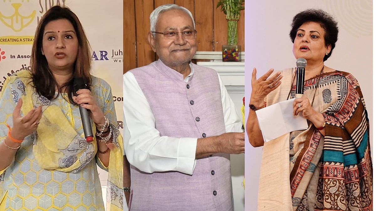 <div class="paragraphs"><p>From L-R: Priyanka Chaturvedi, Nitish Kumar, Rekha Sharma.</p></div>