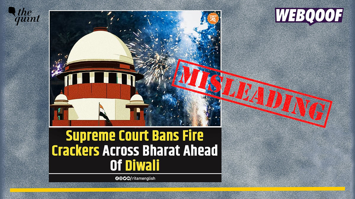 <div class="paragraphs"><p>Fact-Check: The Supreme Court has not banned firecrackers in India but has issued regulations against barium-based chemicals in crackers across country.</p></div>