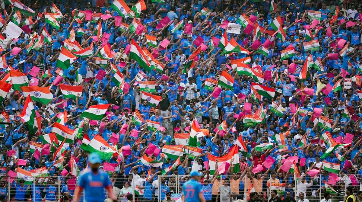 <div class="paragraphs"><p>Indian fans at Narendra Modi Stadium in Ahmedabad.</p></div>