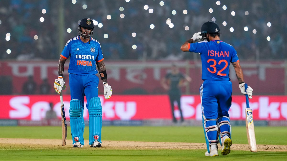 <div class="paragraphs"><p>India's captain Suryakumar Yadav and Ishan Kishan during the first T20 International cricket match of a T20I series between India and Australia, at the Dr. Y. S. Rajashekar Reddy ACA VDCA International Cricket Stadium, in Visakhapatnam, Thursday, Nov. 23, 2023.</p></div>