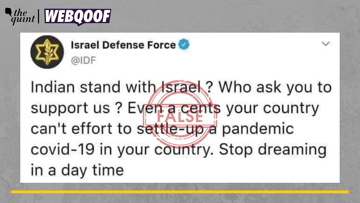<div class="paragraphs"><p>Fact-Check | The purported tweet from IDF is fake and not real, as claimed.</p></div>