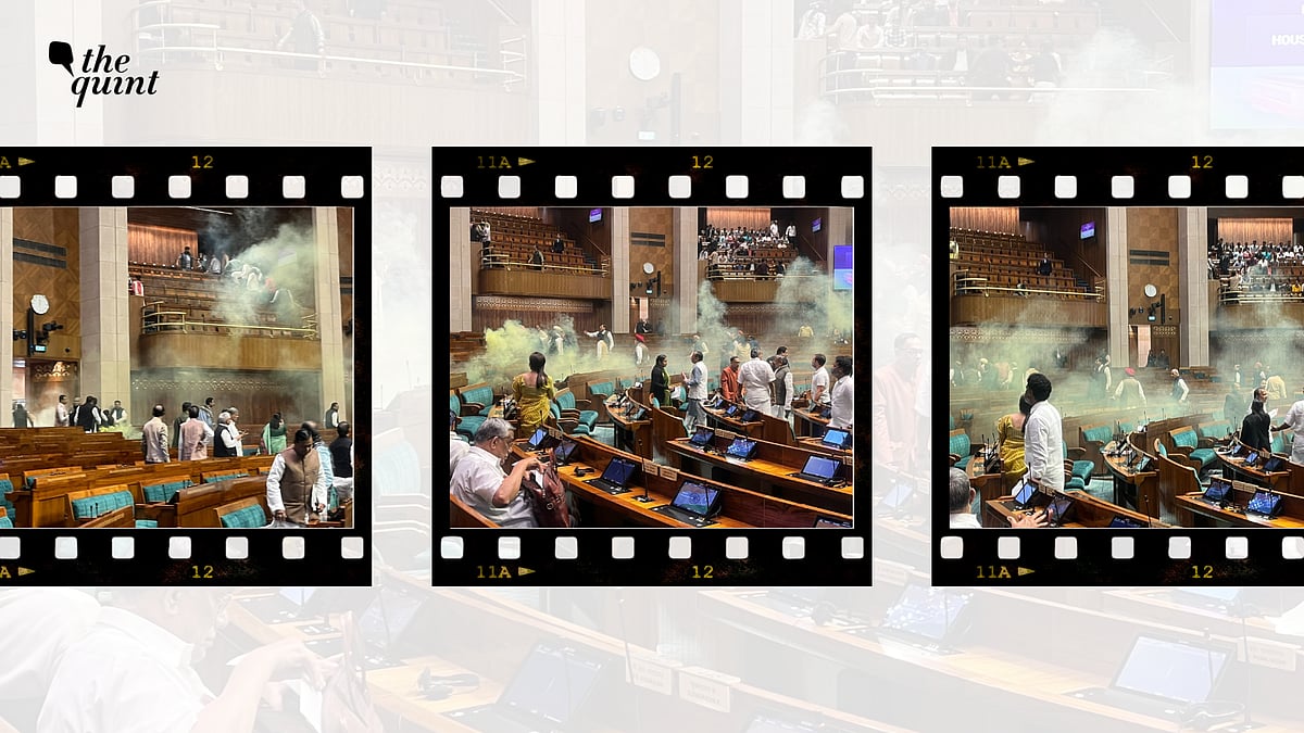 <div class="paragraphs"><p>A massive security breach took place in the Parliament on Wednesday, 13 December, as intruders jumped into the Lok Sabha from the visitors' gallery and set off coloured smoke canisters while proceedings were underway for the Winter Session.</p></div>