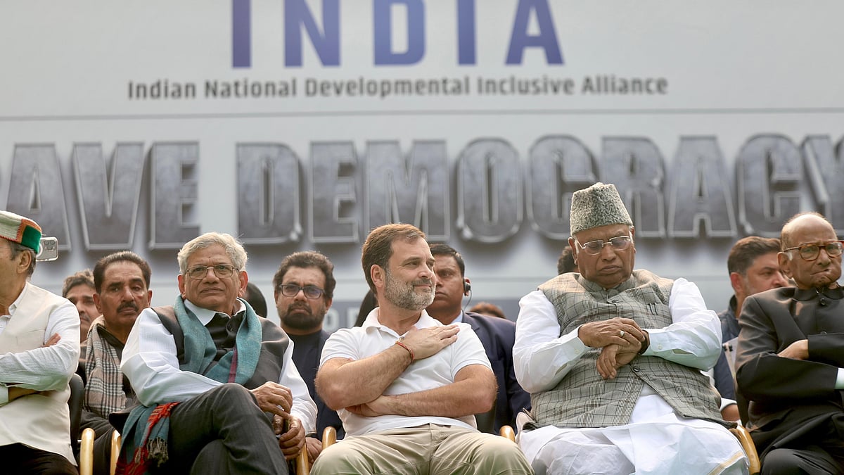 <div class="paragraphs"><p>INDIA bloc leaders kicked off their protest on Friday, 22 December, at Delhi's Jantar Mantar against the suspension of 146 MPs from both Houses of Parliament during the recently concluded Winter Session.</p></div>