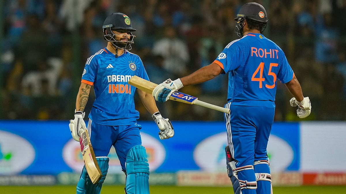 <div class="paragraphs"><p>Rohit Sharma and Rinku Singh during the third T20 cricket match between India and Afghanistan, at M Chinnaswamy Stadium, in Bengaluru, Wednesday, Jan. 17, 2024.</p></div>