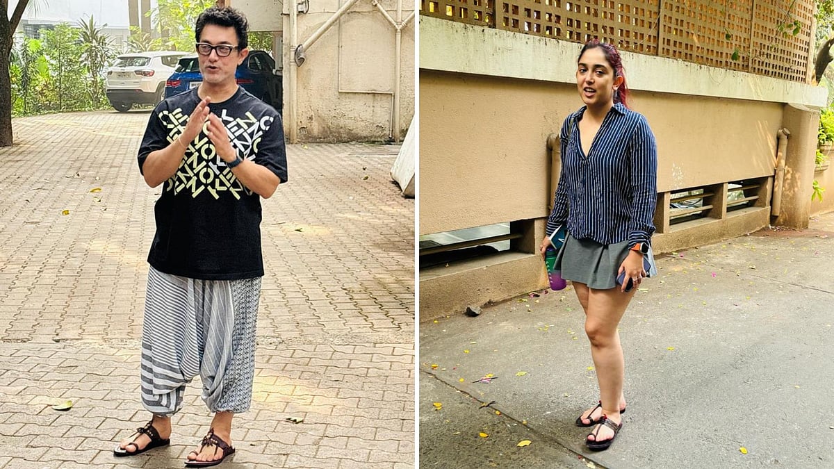 <div class="paragraphs"><p>Aamir Khan and daughter Ira pose for the paps ahead of the latter's wedding.</p></div>