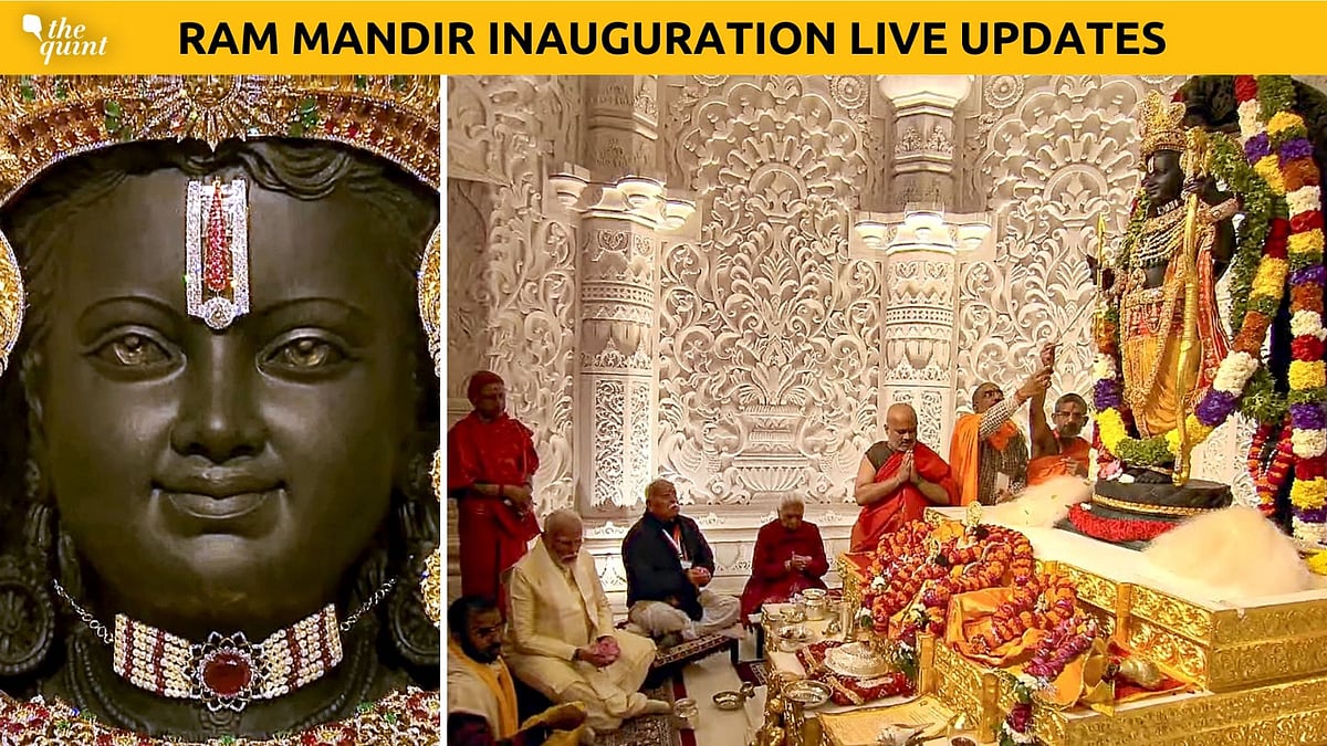 <div class="paragraphs"><p>The <a href="https://www.thequint.com/news/india/ram-mandir-pran-pratishtha-date-and-time-7-day-rituals-live-telecast">'</a><em><a href="https://www.thequint.com/news/india/ram-mandir-pran-pratishtha-date-and-time-7-day-rituals-live-telecast">Pran Pratishtha</a></em><a href="https://www.thequint.com/news/india/ram-mandir-pran-pratishtha-date-and-time-7-day-rituals-live-telecast">' rituals</a> are being presided over by Prime Minister Narendra Modi at the Ram Mandir in Ayodhya.</p></div>