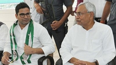 <div class="paragraphs"><p>File Image of poll strategist Prashant Kishor and JD(U) leader Nitish Kumar.</p></div>