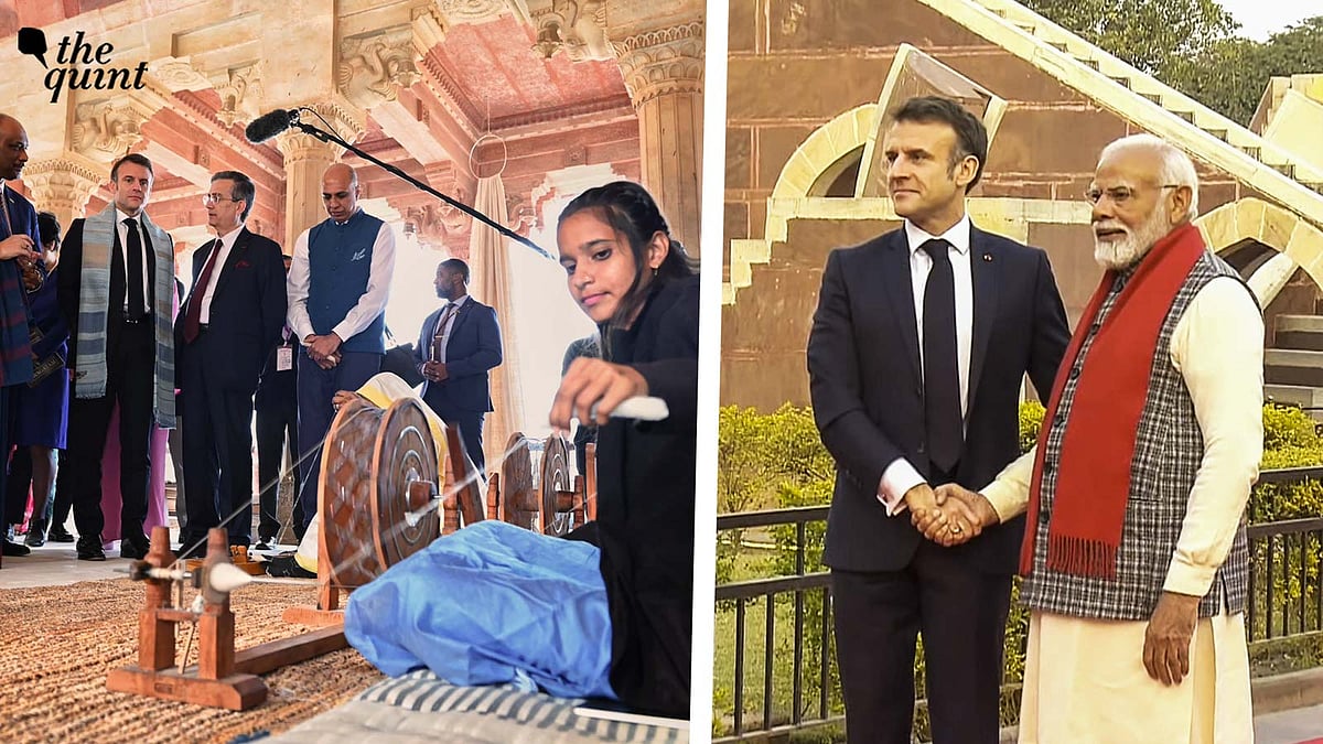 <div class="paragraphs"><p>President Macron is on a two-day visit to India. He is the chief guest for India's 75th Republic Day.</p></div>