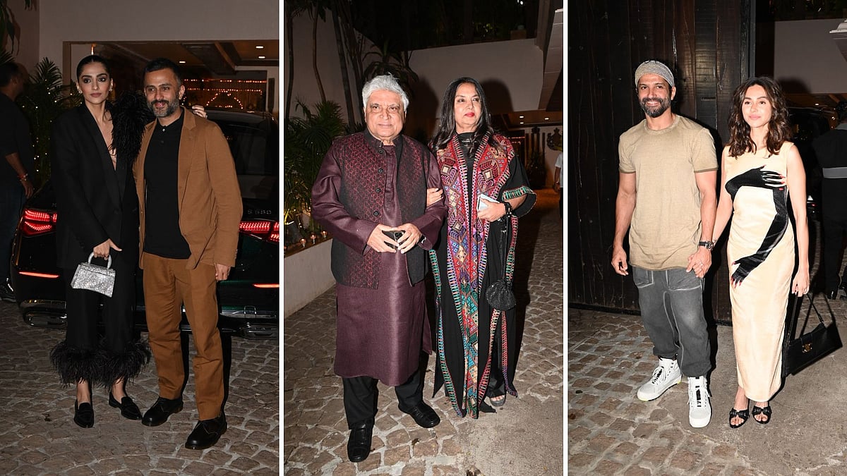 <div class="paragraphs"><p>Many B-town celebrities arrived at Javed Akhtar's Mumbai residence for his 79th birthday bash.</p></div>
