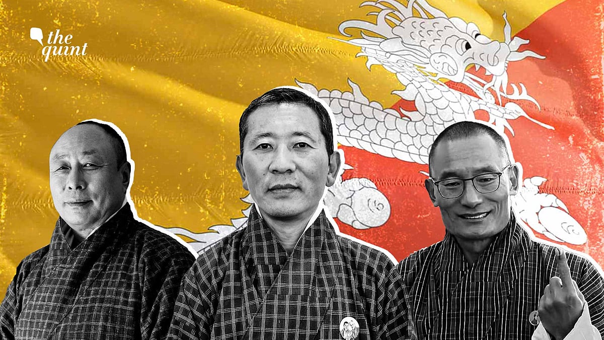 <div class="paragraphs"><p>(From left) Bhutan Tendrel Party chief Pema Chewang, outgoing Prime Minister Dr Lotay Tshering, and PDP party chief and former prime minister Tshering Tobgay.</p></div>