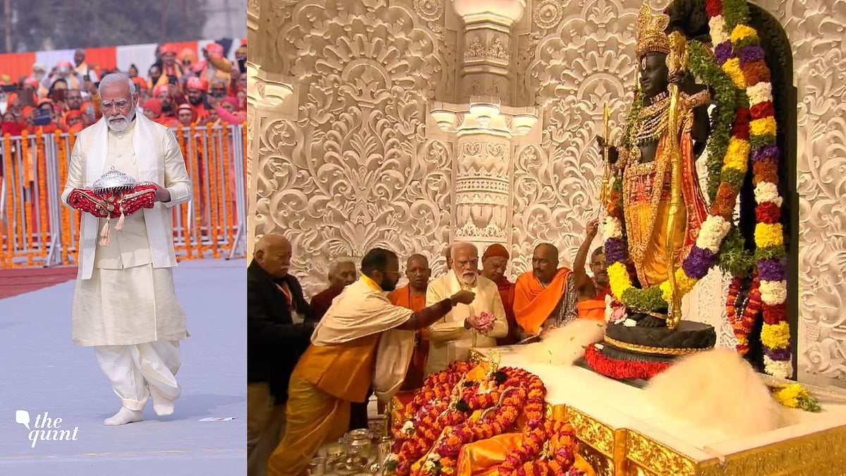 <div class="paragraphs"><p>Prime Minister Narendra Modi at the consecration of the Ram Mandir in Ayodhya on 22 January 2024.</p></div>
