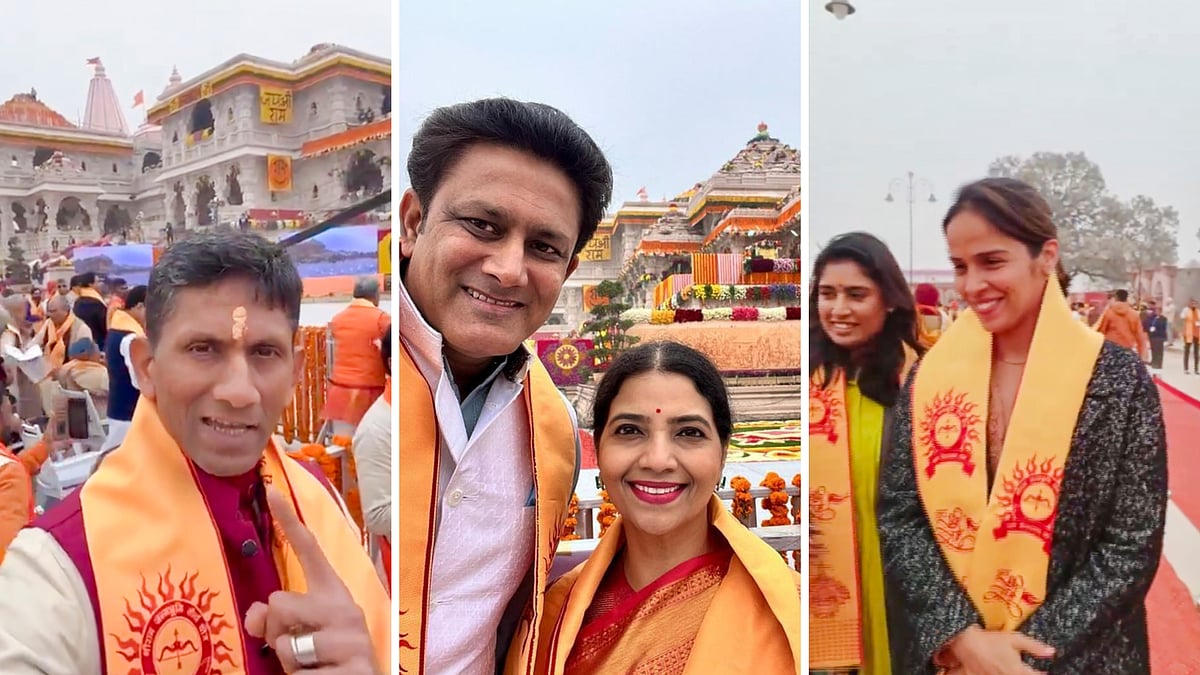 <div class="paragraphs"><p>Former Indian cricketers and other sports stars attended the Ram Mandir inauguration in Ayodhya on Monday.</p></div>