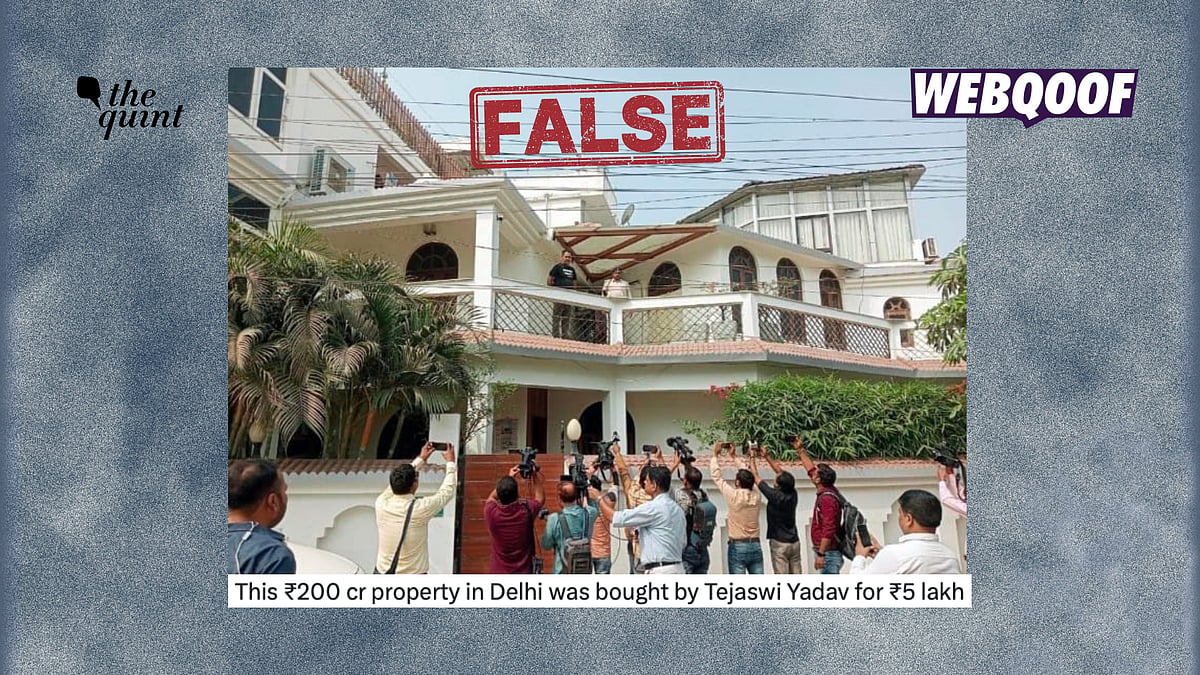 <div class="paragraphs"><p>The photo is being shared with a false claim that it shows RJD leader Tejashwi Yadav's House in Delhi.</p></div>