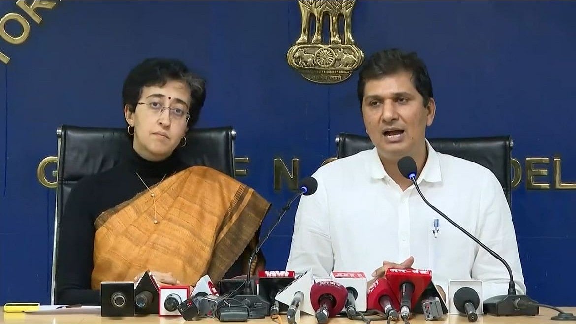 <div class="paragraphs"><p>Aam Aadmi Party ministers Atishi and Saurabh Bharadwaj</p></div>