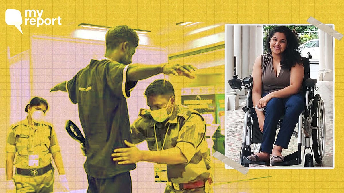 <div class="paragraphs"><p>Arushi Singh, a wheelchair user, was asked to walk a few steps at the security clearance at Kolkata Airport.</p></div>
