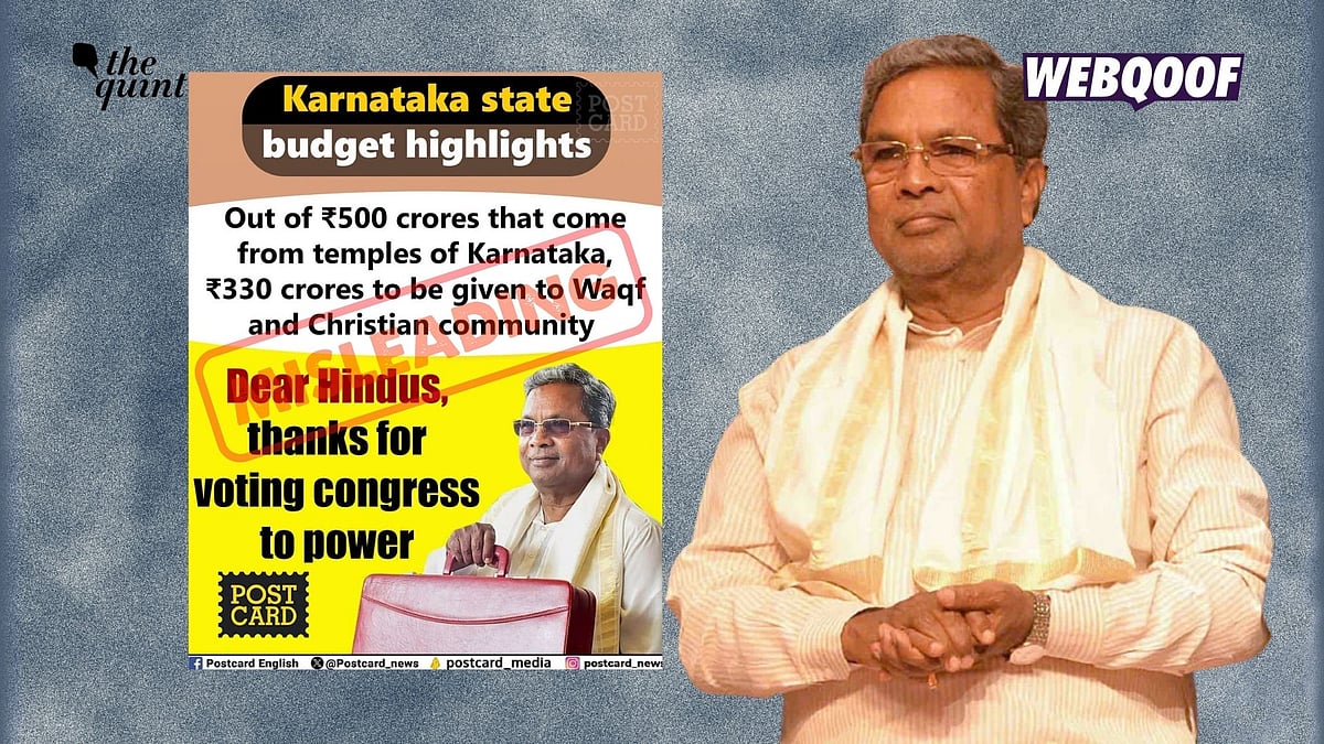 <div class="paragraphs"><p>The claim that Karnataka government is taking money brought in by temples and giving it to the Waqf board and Christian communities is misleading.</p></div>