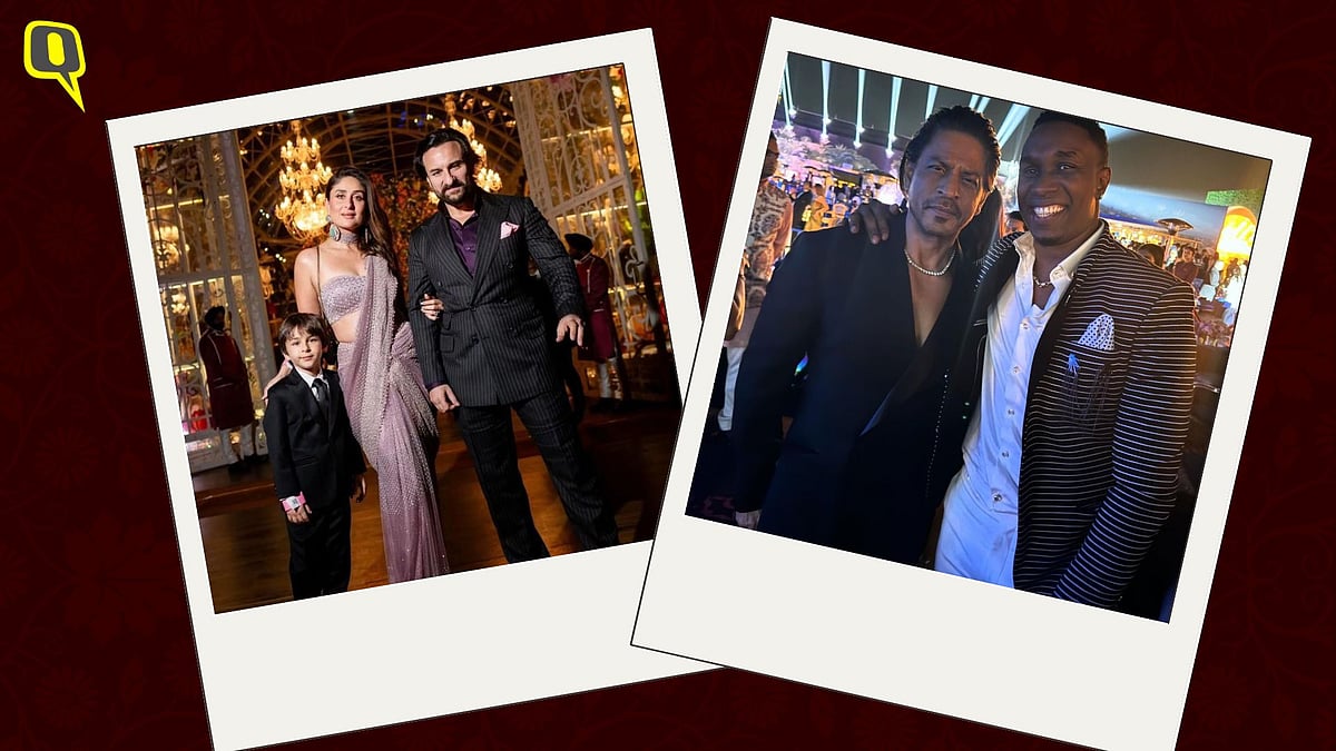 <div class="paragraphs"><p>Saif Ali Khan, Kareena Kapoor, Shah Rukh Khan at the Anant Ambani-Radhika Merchant pre-wedding event.</p></div>