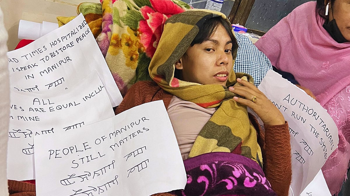 <div class="paragraphs"><p>Malem Thongam has undertaken a hunger fast to protest the violence in Manipur. </p></div>