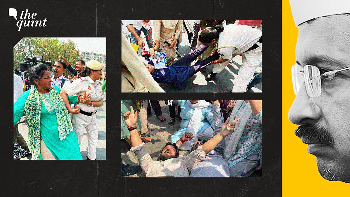 <div class="paragraphs"><p>Protests broke out across the national capital against the arrest of Delhi Chief Minister Arvind Kejriwal.</p></div>